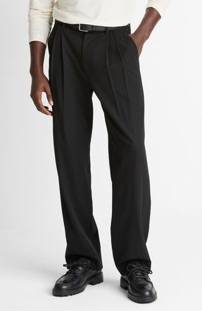 Vince Pleated Wool Dress Pants in Black at Nordstrom, Size 36