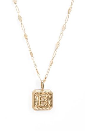 Miranda Frye Harlow Initial Pendant Necklace in Gold - B at Nordstrom