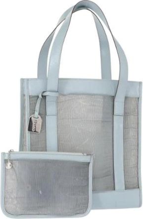 Gucci Pre-owned Leather Tote Bag - Dames - Vintage Shopper - Blauw - ONE Size - Leer - Vintage