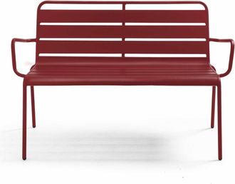 Oviala Banco de jard&iacute;n de metal p&uacute;rpura