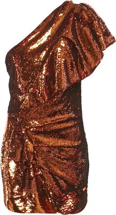 Alexandre Vauthier Abito monospalla con paillettes - Arancione