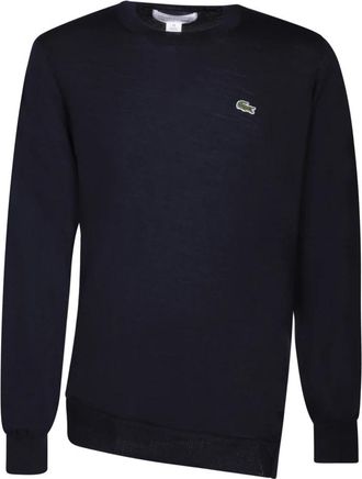 Comme Des Gar&ccedil;ons Asymmetrische Zoom Wollen Trui - Heren - Ronde hals truien - Blauw - M - Wol - Truien & Vesten