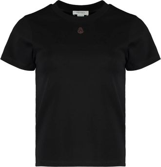 Alexander McQueen T-shirt met ronde hals - Dames - T-shirts - Zwart - L - Katoen - Tops