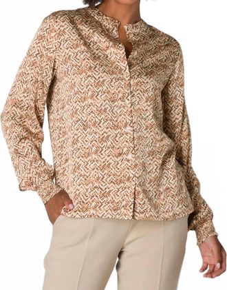 Yest Octavia Blouse In Light Sand/multi Color