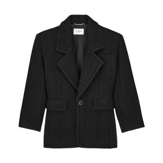 Saint Laurent Dames, Jassen, Zwart, Maat: M Tweed