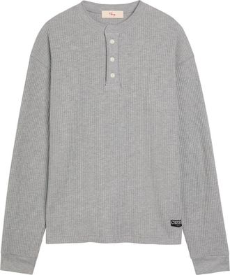 Cherry Los Angeles Chevron Classic Waffle Henley T-shirt - Grey - XL