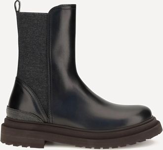Brunello Cucinelli Leather Chelsea Ankle Boots Female 37.5