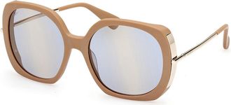 Max Mara MM0079 46X Womens Sunglasses Brown Size 58