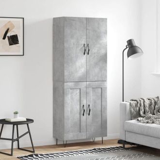 vidaXL vidaXL Credenza Grigio Cemento 69,5x34x180 cm in Legno Multistrato