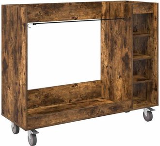 vidaXL Golf Cabinet with Wheel Plain Smoked Oak 120 x 45 x 98 cm vidaXL