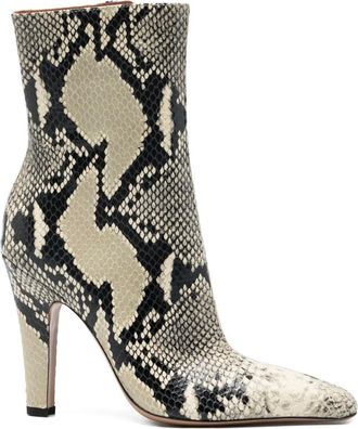 PARIS TEXAS Belle snakeskin pointed ankle boots - Neutrals