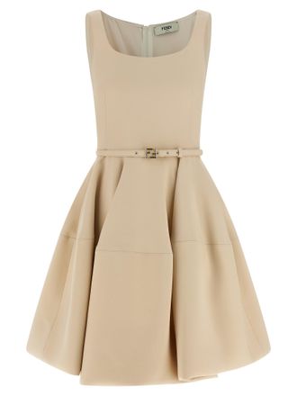 Fendi Multicolor Wool Short Womens Dress