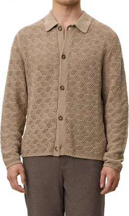Les Deux Eloi Knit Shirt In Dark Sand