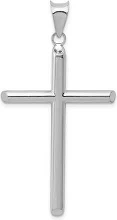 Diamond2Deal 14k White Gold Hollow Cross Pendant