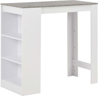 vidaXL Mesa alta de cocina con estantería blanca 110x50x103 cm Vidaxl