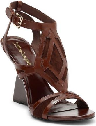 Jeffrey Campbell Tam-Tam Wedge Sandal in Brown Combo at Nordstrom, Size 9.5