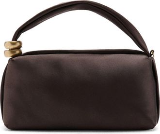 Mango Satin Top Handle Bag in Chocolate at Nordstrom