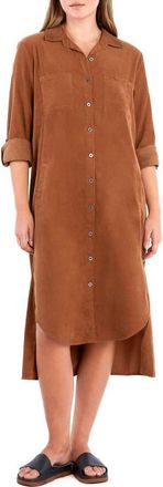 Wash Lab Denim Chill Out High-Low Corduroy Shirtdress in Caramel at Nordstrom, Size X-Small