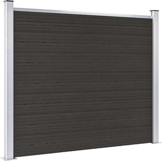 vidaXL Panel De Valla Wpc Negro 180x146 Cm Vidaxl