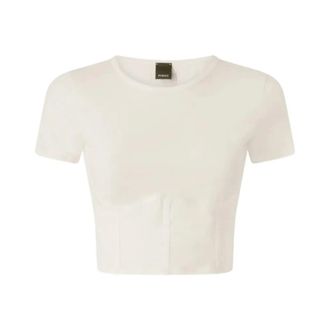 Pinko T-Shirts, female, White, Size: L Veduta Top Second Skin Bustier
