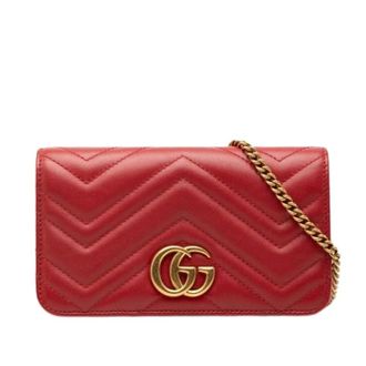 Gucci Pre-owned Cross Body Bags, female, Red, Size: ONE SIZE Pre-owned Quilted Crossbody Bag