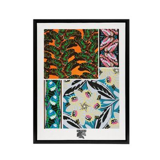 Artery8 Bright Vintage Butterfly Patterns Framed Canvas Wall Art Print Seguy | Size: W24 x H32