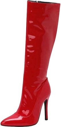 Generic Womens Stiletto Long Boots Pointed Toe Side Zipper Knee-Length Pole Dance Boots
