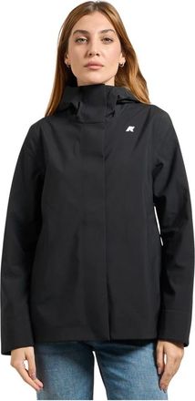 K-Way Zwarte Waterdichte Dames Korte Jas - Dames - Regenjassen - Zwart - S - Nylon - Jassen