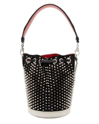 Christian Louboutin Black Calfskin Spiked Marie Jane Bucket Bag (Authentic Pre-Loved)