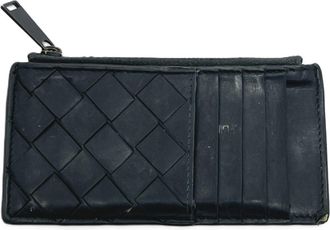 Bottega Veneta Black Intrecciato Leather Coin Purse/Coin Case (Pre-Owned)
