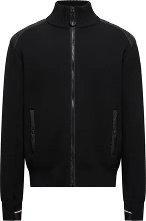 Moncler Moncler Wool Blend Padded Zip-up Cardigan, Men, Black, Size: Xxl