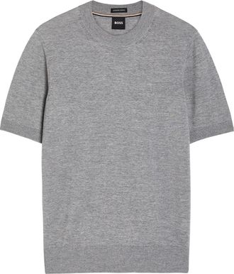 BOSS Boss Fine-knit Wool T-shirt - Light Grey - Xxl
