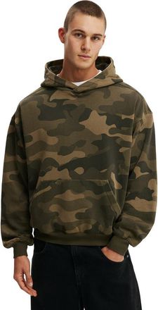 Cotton On Box Fit Hoodie in Camo Green Wash at Nordstrom, Size Xx-Large