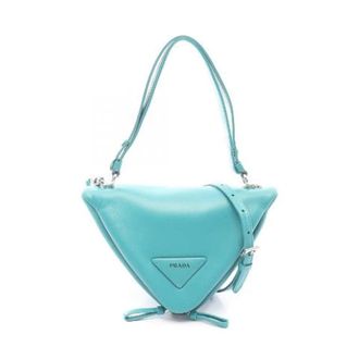 Prada Pre-owned Shoulder Bags, female, Blue, Size: ONE SIZE Pre-owned Triangle 2way Handbag