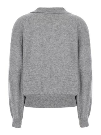 Lisa Yang Womens Sweater Katriel Grey Knitted Cashmere Tops Top