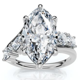 Pompeii3 Certified 3 1/2Ct Marquise Diamond Montauk Engagement Ring 14k Gold Lab Grown