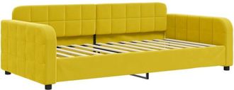 vidaXL Sof&aacute; Cama Sin Colch&oacute;n Terciopelo Amarillo 90x200 Cm Vidaxl