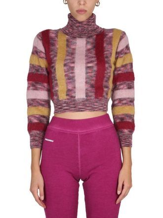 Dsquared2 High Neck Cropped Shirt
