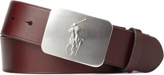 Polo Ralph Lauren Leren riem met ponyplakkaat - Bruin