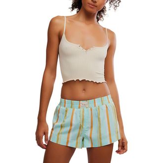 Free People Snap Into It Crop Pajama Henley Tank in Pearled Ivory at Nordstrom, Size X-Small