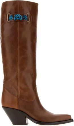 Chlo&eacute; Azelan Over-the-Knee Laarzen - Dames - Cowboylaarzen - Bruin - 36 EU - Leer - Schoenen
