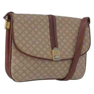 Celine Pre-owned Cross Body Bags, female, Beige, Size: ONE SIZE Pre-owned Macadam Canvas Shoulder Bag