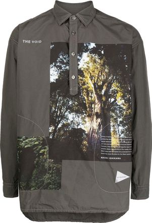 And Wander Naoki Ishikawa The Void shirt - men - Nylon/Cotton - L - Grey