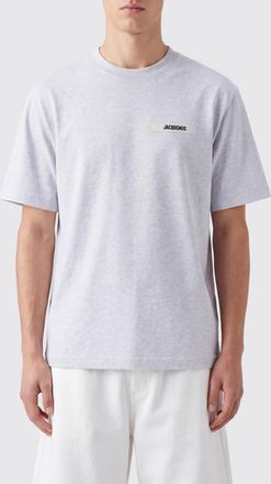 Jacquemus T-shirt in cotone a girocollo con logo applicato a contrasto