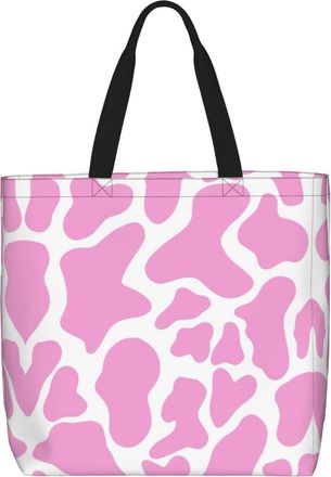 Generic Women Handbag Pink Cow Print Tote Bag Casual Waterproof Crossbody Bags, For Christmas, Wedding, Graduation, Holiday, Swim