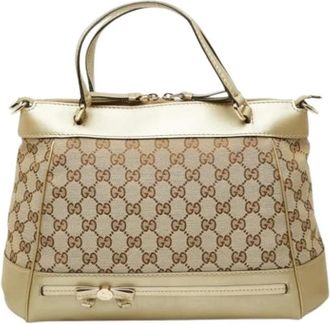 Gucci Bolso Tote Vintage Pre-owned - Pre-owned - Mujer - Beige - ONE SIZE