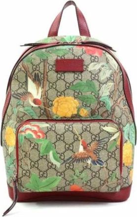 Gucci Pre-owned Backpacks, female, Beige, Size: ONE SIZE Pre-owned Canvas gucci-bags