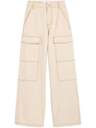 Ami wide-leg trousers - women - Cotton - 26 - Neutrals