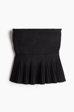 H&M Plissiertes Bandeau-Top - Schwarz