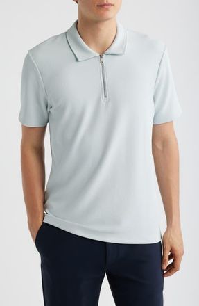 Reiss Forno Jacquard Half Zip Polo in Soft Blue at Nordstrom, Size Xx-Large